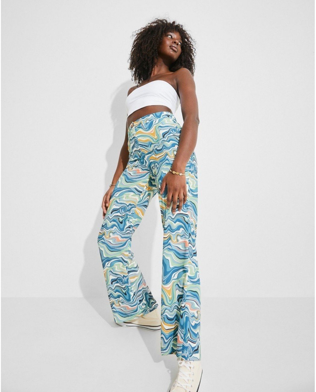 PANTALÓN CACAO TIRO ALTO ESTAMPADO