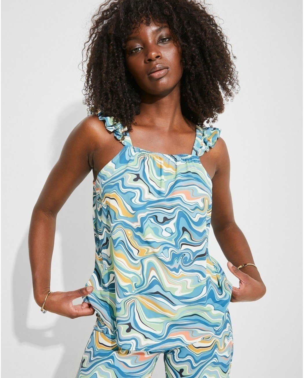 BLUSA FIDELA TIRANTES ESTAMPADA